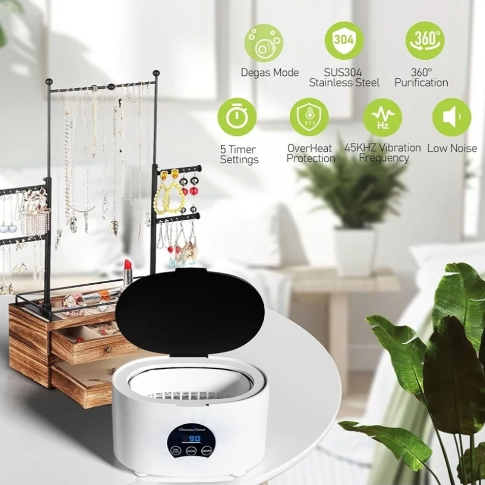 Aocktobar Ultrasonic Jewelry Cleaner with Digital Display